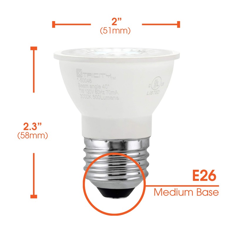 Xtricity LED PAR16 Dimmable Spot Light Bulb, 7W (50W Equivalent),