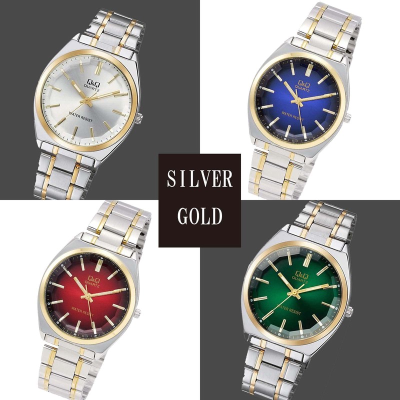 Citizen Q&Q QB78 Analog Wristwatch, Waterproof, Metal Band, and Others,