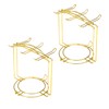 ZHQZZPH 2 Pack 6-Hook Gold Metal Teacup Holder Stand for