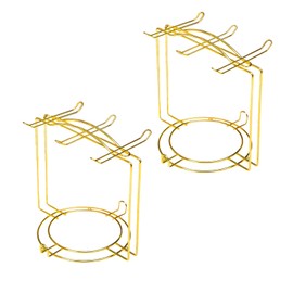 ZHQZZPH 2 Pack 6-Hook Gold Metal Teacup Holder Stand for Kitchen Counter