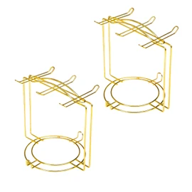 ZHQZZPH 2 Pack 6-Hook Gold Metal Teacup Holder Stand for Kitchen Counter