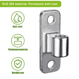 Insaga Heavy Duty Wall Mount Gate Hinge 2-Pack, 304 Stainless Steel One-Piece Cast Hinge for Farm Fence, Wood, Metal Gates, Chain Link Fence Post Hinges fits 5/8" Pin