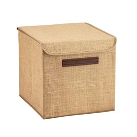 Prendi Home Foldable Storage Box 30 x 30 x 30 cm - Colourful Toy Box Jute with Lid for Children's Room & Versatile Use - Open Fabric Box for Toys, Clothes and More (KK03)