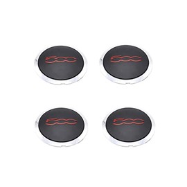 TAKPART 4x Hub Cap Wheel Hub Cap Wheel Hub Cap with Chrome Edge for F-i-a-t 500 51884863