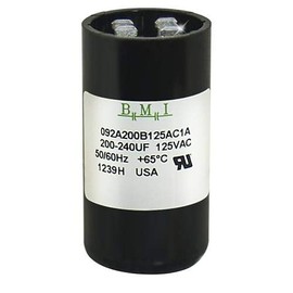 200-240 uF x 110/125 VAC - Dayton Grainger 6FLK3 Start Capacitor - BMI Replacement # 092A200B125AC1A - Made in The USA