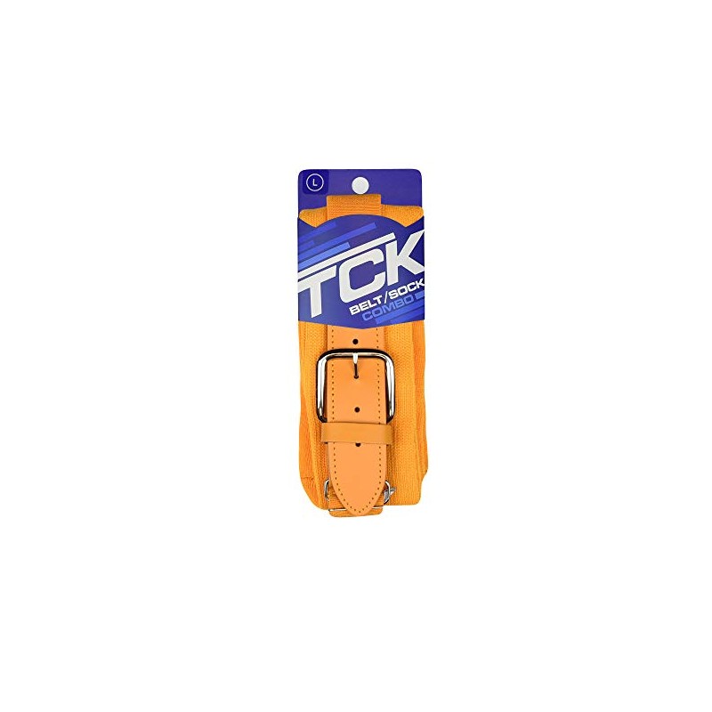 TCK Baseball/Softball Youth Belt & Socks Combo Set (Gold, Small)