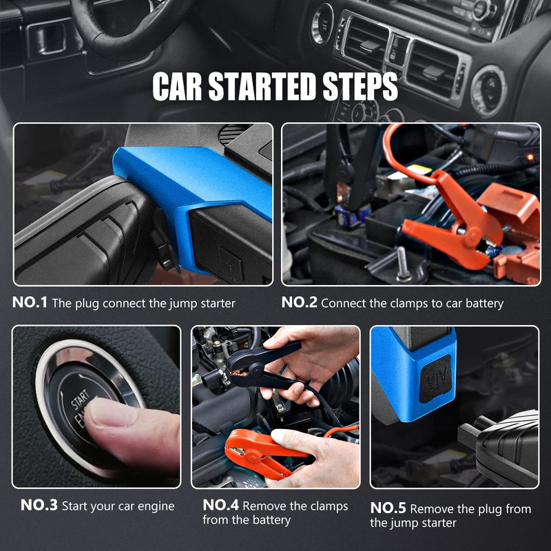 DNA MOTORING 12V 1500A 15000 mAh Portable Car Battery Jump