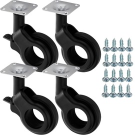 SOTECH Bonn Furniture Castors Set Diameter 60 mm Black 2 x with and 2 x without Brake (Lock) Including Screw Set Load Capacity up to 120 kg (30 kg per Transport Castor)