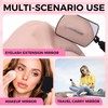 Miuffue Flexible Large Square Lash Mirror, 260°Rotation Folding Portable Eye