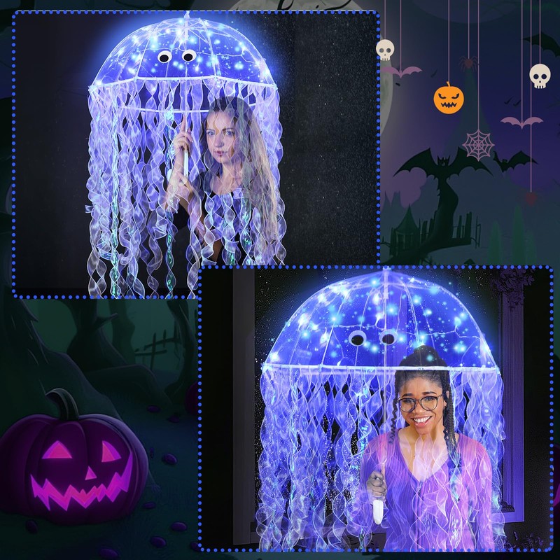 Bulyoou Halloween DIY Jellyfish Costume Set Including Clear Bubble Umbrella