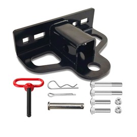 Zero Turn Lawn Mower Trailer Hitch, Universal Heavy Duty Steel Hitch Kit with 1-1/4" Receiver, 6mm Thick Bolt On Receiver - with 1/2 Inch Magnetic Trailer Hitch Pin & 5/8" Hitch Pin & 2 R-Clips