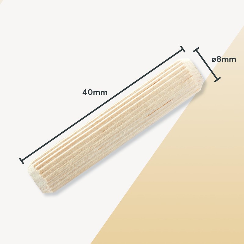 Estika Wooden dowels, 8 x 40 mm, wooden dowel set