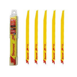 Starrett Multi Purpose Reciprocating Saw Blade - 5 Pieces BT12610-5 Bi-Metal 300 mm/12" Inch 6-10TPI Unified Shank - Compatible with Bosch Dewalt Makita & Many Others