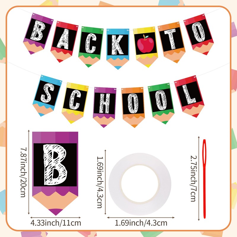 Hooqict Welcome Back to School Banner Garland for Classroom Bulletin