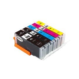pomme BCI-371XL + 370XL/5MP Pigment Set of 5 Colors, Large Capacity, Compatible with Canon, Compatible Ink Remaining Level Indicator Included, ISO 14001/ISO9001 Certified Factory (BCI-370, BCI-371,