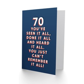 Artery8 Seen All But Can't Remember 70 Year Old Funny 70th For Him Birthday Card