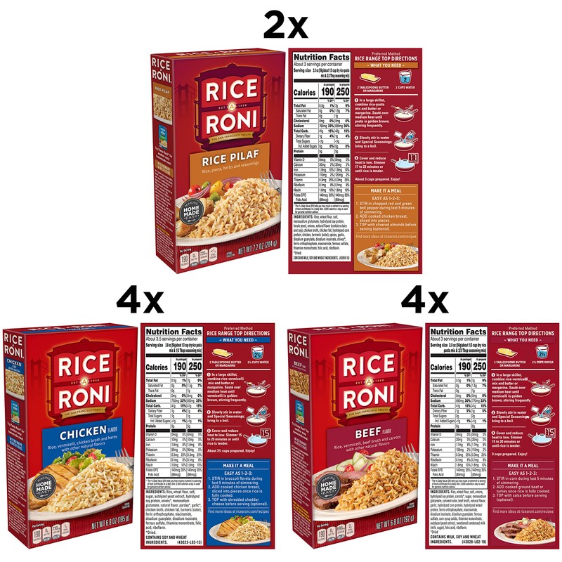 Rice-A-Roni Dinner Classics Variety Pack, 10 Piece Assortment