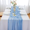 Aoksunova Muslin Wedding Table Runner, Light Blue, 4 m x
