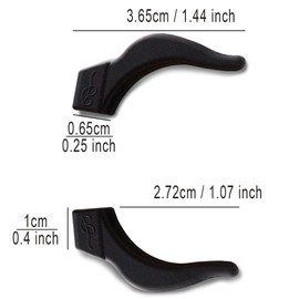GMS Optical Silicone Temple Tips for Glasses, Sunglasses, and Eye Wear - Eyeglass Retainers - Ear Hooks (Black, 2 Pair)