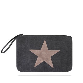 Gloop Women's Clutch Top Fashion Stars Handbag School Bag Tote Bag with Removable Shoulder Strap TS201701, black