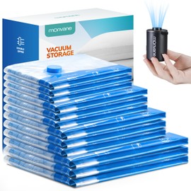 Vacuum Luggage Storage Bags with Cordless Electric Portable Pump, Double Zipper Sealed Space Saver Bag, Compression for Clothes, Bedding and Travel Essentials