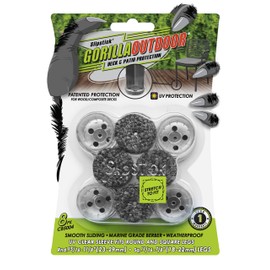 Slipstick GorillaOutdoor Berber Furniture Feet Pads with Clear Sleeve Sock (16 Pack) Outdoor Furniture Sliders for Round & Square Legs, Small