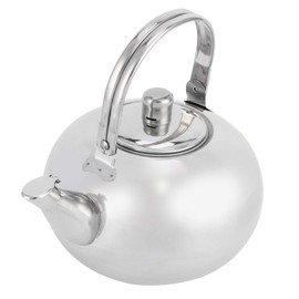 Tetera de Acero Inoxidable, Tetera de Agua Portátil, Tetera de Acero Inoxidable Pulido con de Filtro de Hojas, Tetera para el Hogar, Tetera con Filtro de té (Plata 18CM)