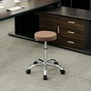 FIRAVOE Adjustable Office Stool with Wheels 19.5’’-26.6’’, Brown Thick Cushion