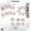 COLORBIRD Short Nail Tips, 24 Pieces, Magnet Nails, Beige, Nail,
