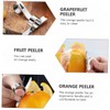 iplusmile 1Set Ergonomic Stainless Steel Orange Peeler Rustproof Citrus Peelers