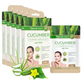Natural Chemist Parches coreanos de pepino y aloe para debajo de los ojos, para ojeras, hinchazón y arrugas, parches refrescantes y calmantes para... 