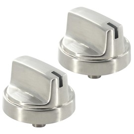 ZNTVW WB03X29300 Stainless Steel Top Surface Burner Knob Replacement for GE Range OEM, Geniune Stove Control D-Shaped Knob Parts, 2Pcs