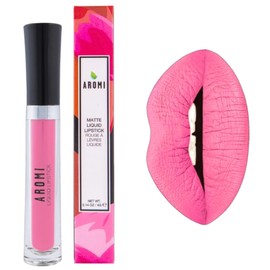 Aromi Matte Liquid Lipstick | Long-lasting, Smear and Smudge Proof, Waterproof, Paraben, Phthalate, & Gluten Free, Light Pink with Warm Undertones (Cherry Blossom)