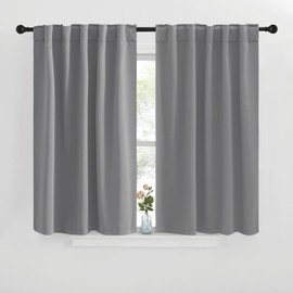 NICETOWN Blackout Curtain Panels for Living Room - (Silver Grey Color) 29x30 inch, 2 Panels Set, Room Darkening Blackout Drapes for Window