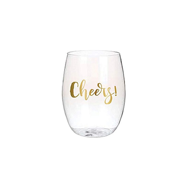 Slant Collections Creative Brands 16-Ounce Stemless Acrylic Wine Glass, Set