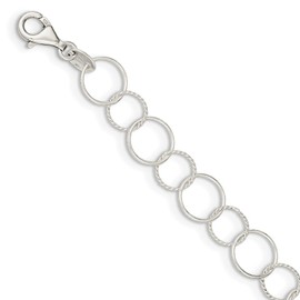 Solid 925 Sterling Silver Unique Bracelet - with Secure Lobster Lock Clasp 7.5"