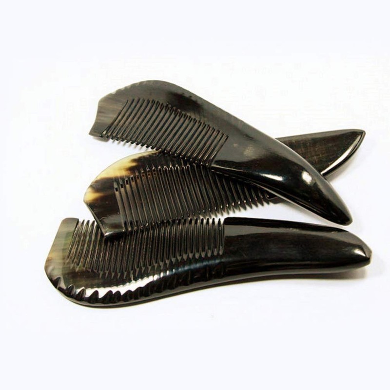 EXCEART Handmade Ox Horn Massage Comb Anti-static Fine Teeth Pocket