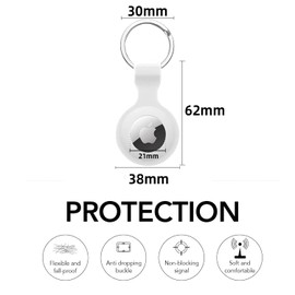 Radisoph Airtag Silikon Hülle für AirTag 2021 mit Anti-Verlust-Schlüsselring, Schutzhülle Air Tag Anhänger, Tragbar Keyring Abdeckung, Einfache Installation (Mix Farben 3)