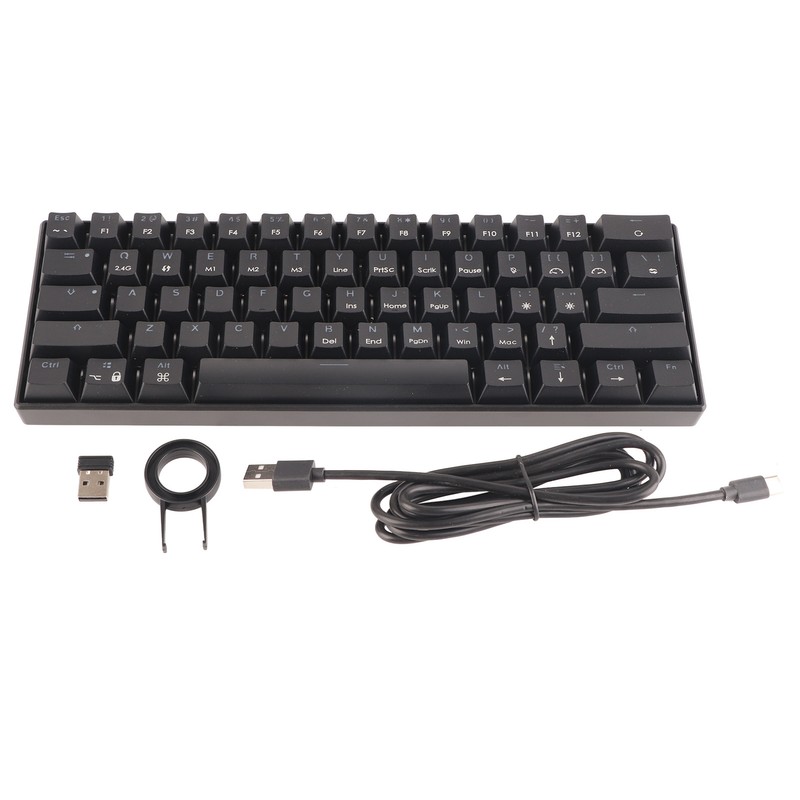 Mechanical Keyboard 61 Keys Three Modes Support Wireless Portable Ergonomic