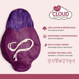 Sweet Goodbye Cloud® Eco-Friendly Pet Burial & Cremation Ceremony Kit - Casket for Smaller Pets: Rabbits, Hamsters, Gerbils, Birds, Fish, Reptiles, Small Cats (Choose Size & Color)(Medium, Magenta)