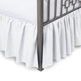 Comfort Beddings 800TC Hotel Quality Pure Cotton Dust Ruffle Bed Skirt 22" Drop Length Cotton (Calking - 22" Drop, White)