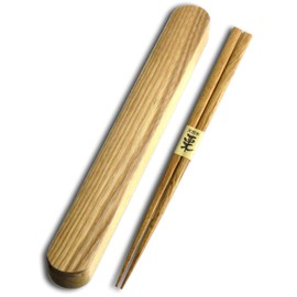 Nagao Chopsticks & Chopsticks Case Set, 9.1 inches (23 cm), Chestnut Chopsticks, Wooden