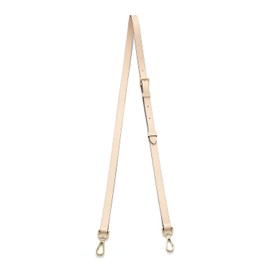 Senral Leather Strap for Bags, Crossgrain Leather Strap for Women's Bags, Leather Adjustable Shoulder Strap with Carabiner, Apricot Cross Gold 1.5 cm