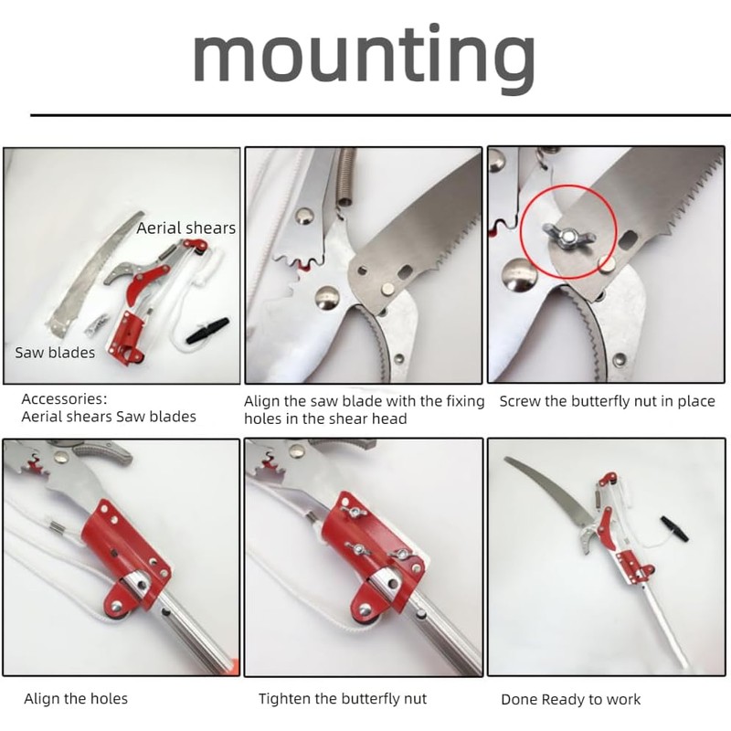 Extendable Tree Pruner Saw Head Without Pole, Outdoor High-Altitude Branches