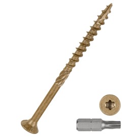 DTGN #10x3" Deck Screws - 50Pack - Good for Fences, Frames, Farms, Outdoor Furniture - Carbon Steel Wood Screw Decking Screw W/ T25 Torx Star Drive Bit - Tan