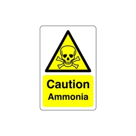 Safety First Display LTD Caution Ammonia sign - 1.2mm Rigid plastic for indoor/outdoor usage (200mm x 150mm) Viewing Distance within 5m.