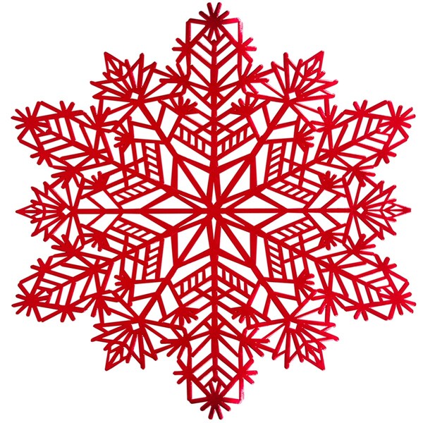 timecity Snowflake Placemats Set of 6 Christmas Decorations Red Snowflake