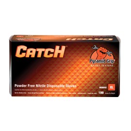 Adenna - CAT458 Catch 8 mil Nitrile Powder Free Gloves (Orange, X-Large) - (Pack of 10, 1000 Count Total)