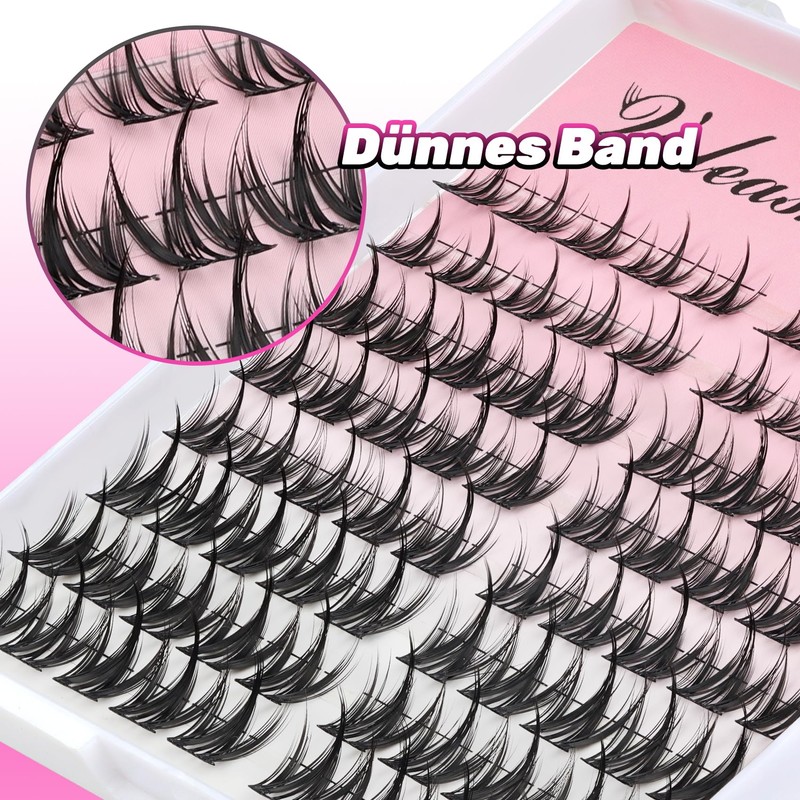 Veleasha Manga Eyelash Strands, 80 Pieces, Anime Eyelash Clusters, C