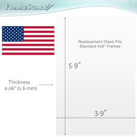 FrameStarr - 5x7 Glass - Crystal Clear, 2 Pack - Replacement Glass for 5 x 7 Picture Frames - Real Cover Sheets